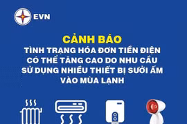 Thiết bị sưởi ấm “ngốn” rất nhiều điện, tiền điện có thể tăng cao