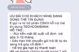 Lừa đảo rút tiền thẻ tín dụng lãi suất thấp