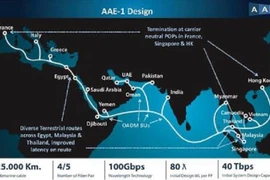 Cáp quang biển AAE-1 lại gặp sự cố