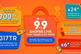 Sàn thương mại điện tử tăng đơn hàng qua livestream gấp 24 lần trong sự kiện siêu sale 9-9