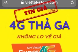 Giả mạo website công ty con của Viettel