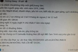 Lương người giúp việc tăng chóng mặt