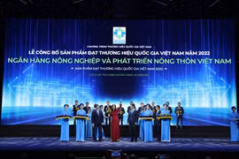Agribank lần thứ ba liên tiếp được vinh danh Thương hiệu Quốc gia Việt Nam