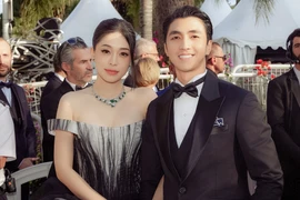 Vợ chồng Á hậu Phương Nga - diễn viên Bình An sánh đôi trên thảm đỏ LHP Cannes
