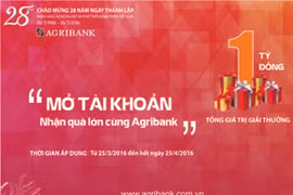 Mở tài khoản nhận quà lớn cùng Agribank