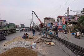 Truy tìm thủ phạm gây đổ hàng loạt cột điện 