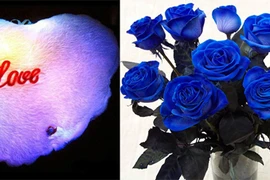 Gối trái tim, hoa hồng xanh- hàng "độc" ngày Valentine