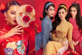 [ẢNH] Dàn Hoa hậu đọ sắc 'một chín một mười' với áo dài Tết Tân Sửu 2021