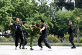 Những màn trình diễn võ thuật ấn tượng của Đội tuyển Điều lệnh, quân sự, võ thuật Công an Hà Nội 