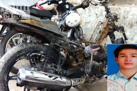 Xe máy của tên cướp gây mê bất ngờ bốc cháy