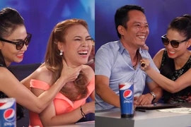 Thu Minh kéo áo Anh Quân, "bóp cổ" Mỹ Tâm