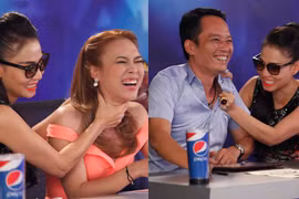 Thu Minh kéo áo Anh Quân, "bóp cổ" Mỹ Tâm