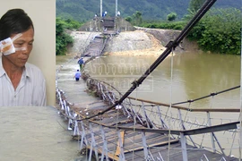 Đắk Lắk: Sập cầu treo, một người dân bị thương
