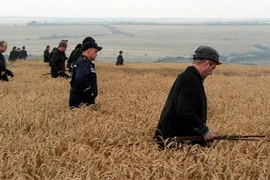 Mảnh vỡ máy bay, thi thể hành khách MH17 rơi xuống vườn nhà dân