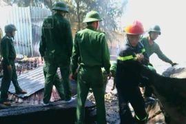 Bà hỏa thiêu rụi lán chứa gỗ xây dựng