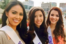 Thúy Vân thu hút sự quan tâm của truyền thông tại Hoa hậu Quốc tế 2015