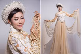 Cận cảnh bộ áo dài 5 tỉ đồng của Hoa hậu Đặng Thu Thảo