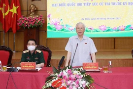 Tổng Bí thư Nguyễn Phú Trọng phát biểu tại hội nghị tiếp xúc cử tri