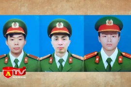 Thăng cấp bậc hàm đối với 3 cán bộ, chiến sĩ Cảnh sát PCCC hy sinh khi làm nhiệm vụ
