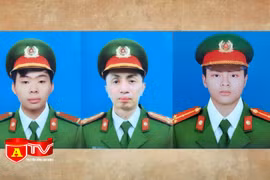 Thăng cấp bậc hàm đối với 3 cán bộ, chiến sĩ Cảnh sát PCCC hy sinh khi làm nhiệm vụ