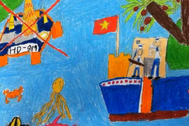 Tấm bản đồ gửi tặng các chiến sỹ Trường Sa