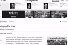 Thời báo New York: “Sư tử” Trung Quốc đang đe dọa hòa bình ở Biển Đông