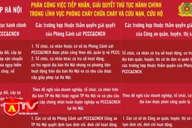 CATP Hà Nội phân công tiếp nhận, giải quyết một số thủ tục hành chính trong lĩnh vực PCCC&CNCH
