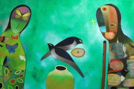 "Người thổi sáo"-Triển lãm tranh cá nhân đầu tiên của nhà thơ Nguyễn Quang Thiều