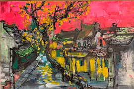 Văn Dương Thành "biến" 2 bức tranh thành 5 tấn gạo ủng hộ đồng bào vùng dịch