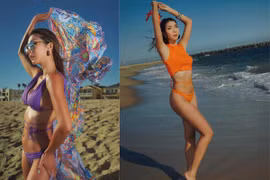 Ngọc Quyên mặc bikini gợi cảm trên biển