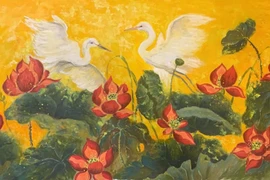  Tặng 108 bức tranh sen tượng trưng cho sự tinh khiết, thức tỉnh và nghị lực kiên cường