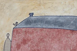 Tranh tối giản Lê Thiết Cương dựa trên những vần thơ "Bến lạ" của Đặng Đình Hưng