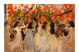 66 tác phẩm mỹ thuật ra mắt tại triển lãm"95 mùa xuân có Đảng"