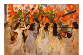 66 tác phẩm mỹ thuật ra mắt tại triển lãm"95 mùa xuân có Đảng"