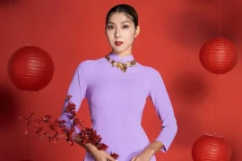 Ngọc Quyên diện áo dài đón Tết Quý Mão trên đất Mỹ