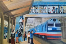 Đến ga Hà Nội ngắm tranh 