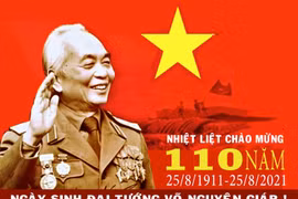 Hà Nội trang hoàng đường phố kỷ niệm 110 năm Ngày sinh Đại tướng Võ Nguyên Giáp