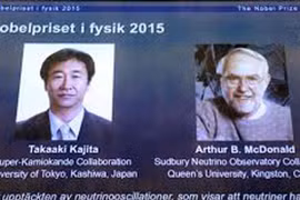 2 nhà khoa học Nhật Bản và Canada giành Nobel Vật lý 2015