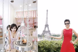 Kim Tuyến nhí nhảnh dạo chơi ở Paris