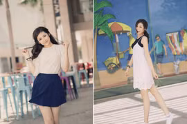 Á hậu Dương Tú Anh nhí nhảnh dạo phố