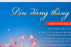 VietinBank ưu đãi đặc biệt dành tặng khách hàng nữ nhân dịp 8/3