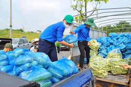 Hà Nội tiếp nhận 30 tấn rau củ và vật tư y tế từ tuổi trẻ Bắc Giang