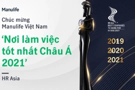 Manulife Việt Nam nhận giải thưởng vì nỗ lực khuyến khích nhân viên suy nghĩ, hành động và làm việc khác biệt