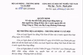 Thu hồi giấy phép một doanh nghiệp xuất khẩu lao động do vi phạm quy định