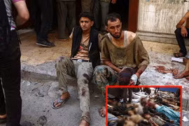 Hình ảnh thảm khốc ở Syria sau cuộc không kích khiến gần 100 người chết