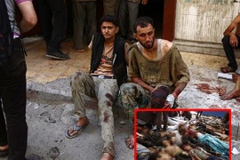 Hình ảnh thảm khốc ở Syria sau cuộc không kích khiến gần 100 người chết