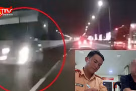 Lái xe coi thường tính mạng, chạy ngược chiều cao tốc Hà Nội - Hải Phòng bị phạt nặng