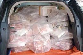 Tổ kiểm soát cơ động phát hiện xe ô tô chở hơn 300kg thực phẩm đông lạnh không rõ nguồn gốc