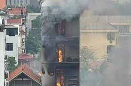 Hiện trường vụ cháy tại Yên Sở, Hoàng Mai