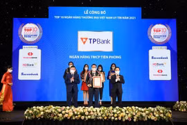 TPBank tiếp tục được vinh danh Top 10 ngân hàng Việt Nam uy tín